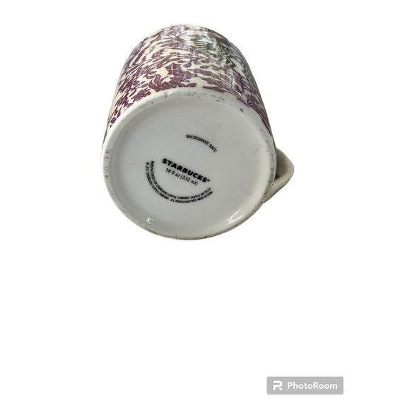 Starbucks 2017 Large 18 oz Purple Floral Coffee Tea Mug Oversized Cup - Picture 4 of 4